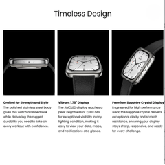 Amazfit Active 2 Square Fitness Smartwatch | 1.75" AMOLED Sapphire Glass Display | 160+ Workout HYROX Modes | 5 ATM