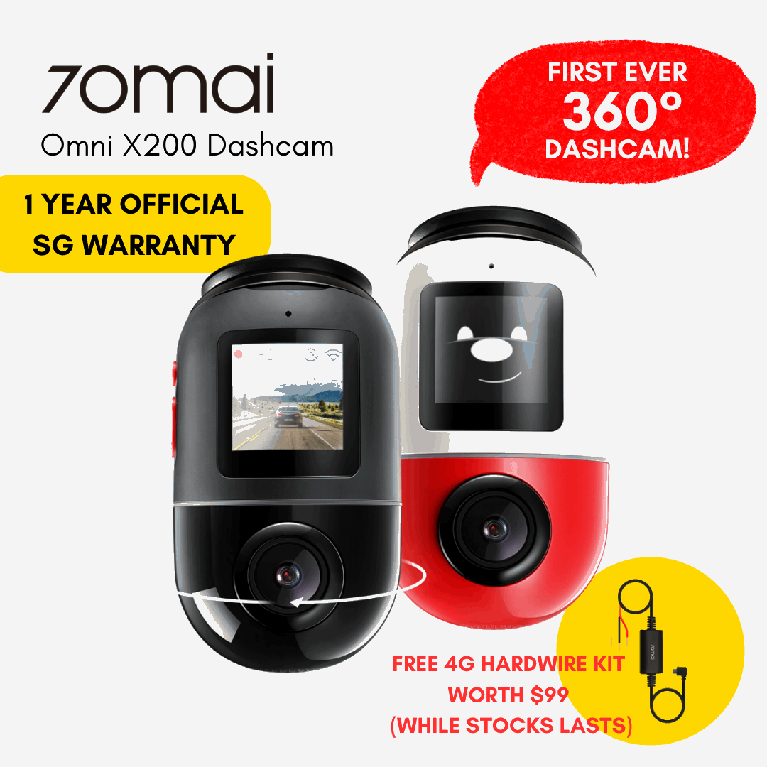 70MAI Omni X200 Dashcam | 360° FULL VIEW | 1080P Resolution | Night Vision | *FREE 4G HARDWIRE KIT*
