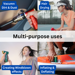 KiCa Jetfan 2 (Kit Version) | Portable Fan | Vacuum Cleaner | Hair Styling | Inflate & Deflate
