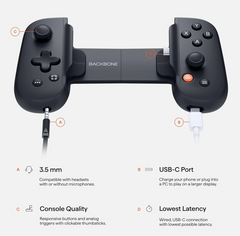 BACKBONE One 2nd Generation (USB-C) Mobile Gaming Controller for iPhone 15 & Android