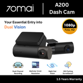 70mai Dash Cam A200 1080P Full HD Resolution + HDR | Dual Channel | APPs Control