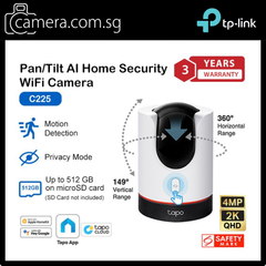 TP-Link Tapo C225 Indoor Smart Camera | AI Detection, 2K QHD, Pan & Tilt, Night Vision, Two-Way Audio