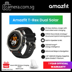 Amazfit T-Rex Dual Solar Fitness Smartwatch