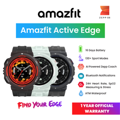 Amazfit Active Edge Smartwatch | 10 ATM | Zepp Coach | 130+ Sports Modes | 16 Day Battery