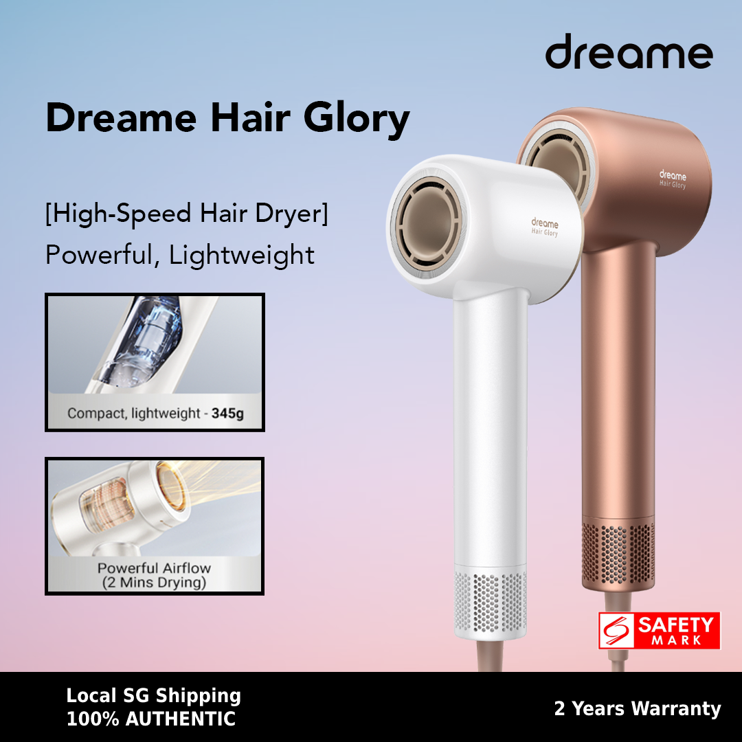 [SG STOCK] Dreame Hair Glory Hair Dryer | High Speed 2 Mins Fast Drying | 300 Mil Negative Ions | 2 Years Warranty