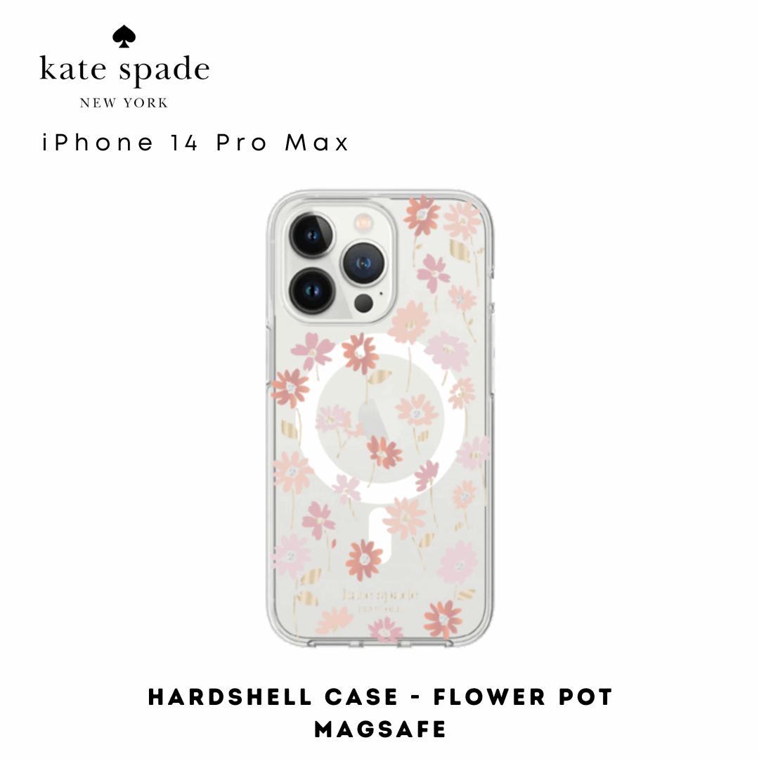 Kate Spade Hardshell Flower Pot with Magsafe iPhone 14 Pro Max | Shock-Absorbing & Protective Phone Case