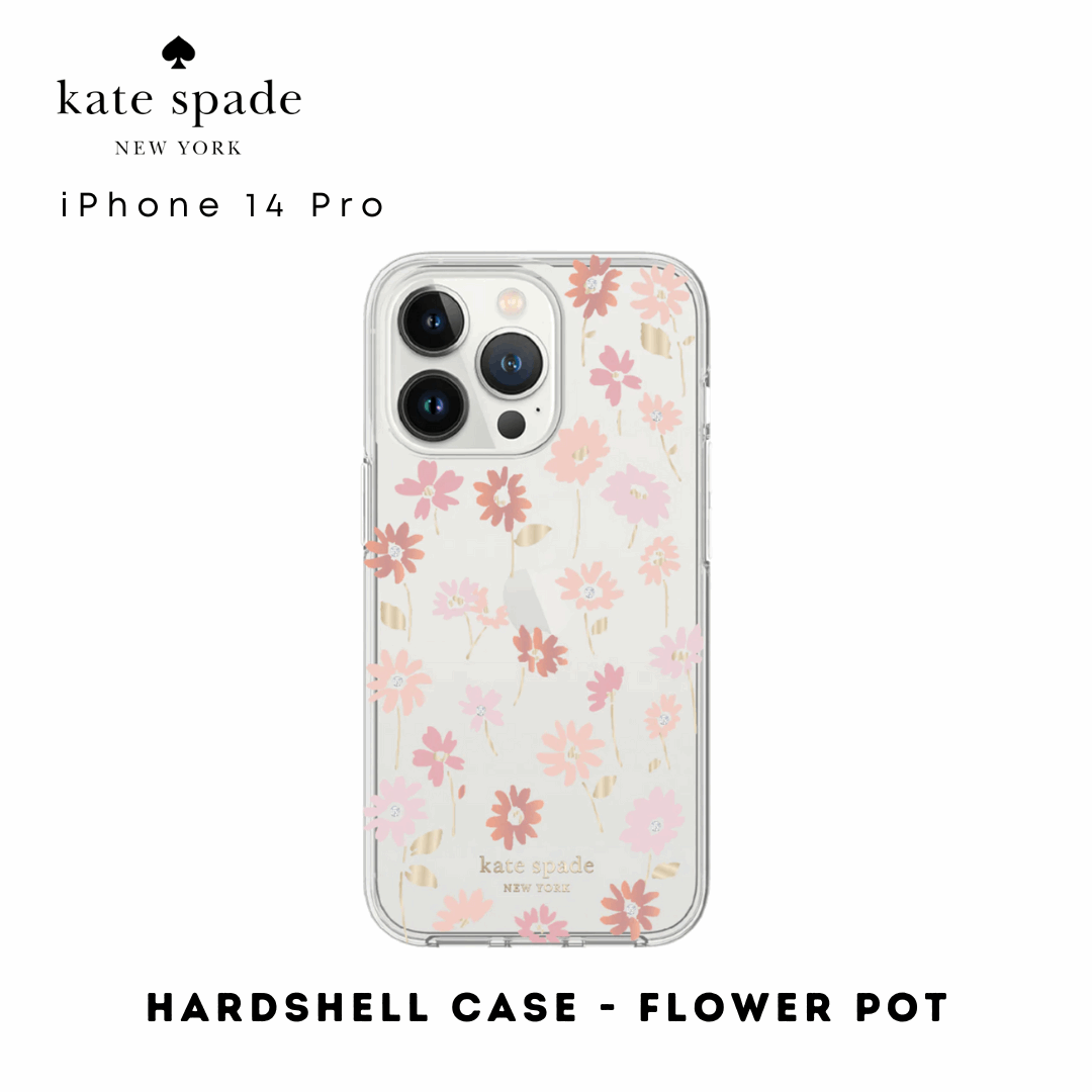 Kate Spade Hardshell Case Flower Pot iPhone 14 Pro | Shock-Absorbing Protective Phone Case