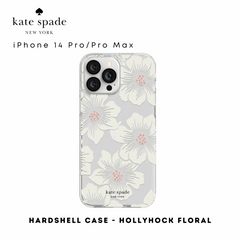 Kate Spade Hardshell Hollyhock Floral Clear iPhone 14 Pro/Pro Max | Shock-Absorbing Protective Phone Case
