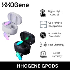 HHOGene GPods Worlds First Light Control TWS Bluetooth Earbuds Noise Cancelling | Immersive Sound | Fast Charging