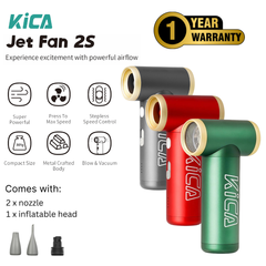 KiCa Jetfan 2S | Portable Fan | Vacuum Cleaner | Hair Styling | Infate & Deflate
