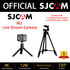 SJCAM SG M2 Live Stream 4K Desktop Standing Camera with Professional Tripod 720° Rotation Plug and Play