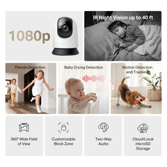 MERCUSYS MC200 Pan/Tilt Home Security Wi-Fi Camera Smart Detection