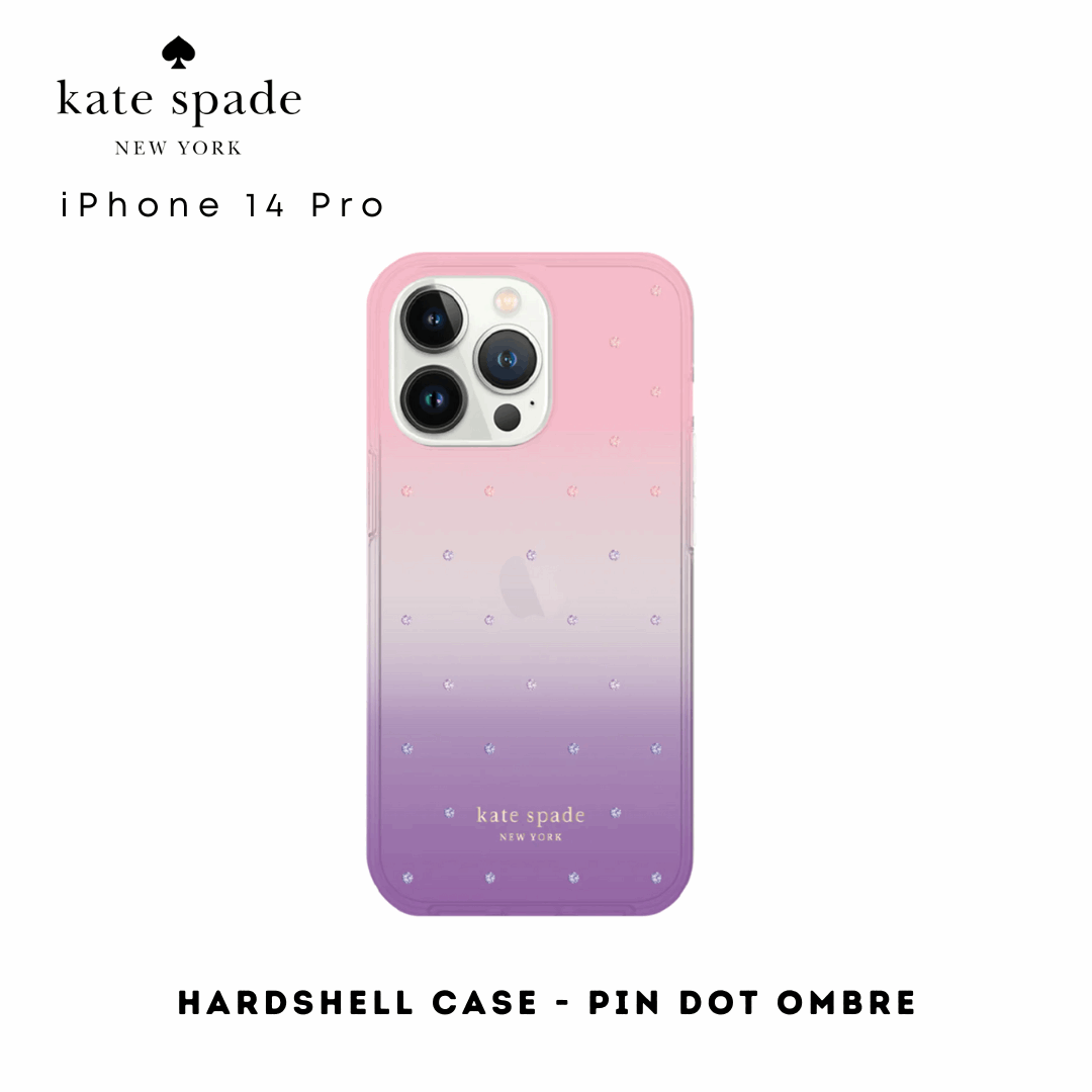 Kate Spade Hardshell Pin Dot Ombre iPhone 14 Pro | Shock-Absorbing Protective Phone Case