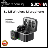 SJCAM SG M1 Wireless Microphone LCD Display Intelligent Noise Reduction Plug and Play (1 Receiver, 2 Transmitter)