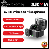 SJCAM M1 Wireless Microphone | LCD Display | Noise Reduction | 1 Receiver + 2 Transmitters