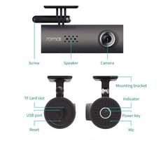 70mai Car Dash Cam 1S | 1080P HD | App & Voice Control | 130° Wide Angle | Night Owl Vision