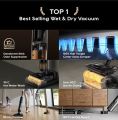 Dreame H13 FlexReach Wet and Dry Cordless Vacuum Cleaner | Deodorant Odor Suppression | Hair Tangle Cutter