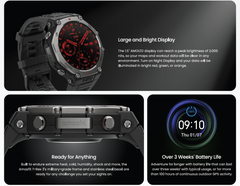 Amazfit T-Rex 3 | 1.5" AMOLED | Up to 27 Days Battery Life | 170+ Sports Mode| Dual-Band GPS | Stainless Steel Bezel