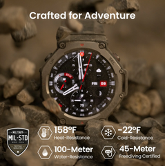 Amazfit T-Rex 3 | 1.5" AMOLED | Up to 27 Days Battery Life | 170+ Sports Mode| Dual-Band GPS | Stainless Steel Bezel