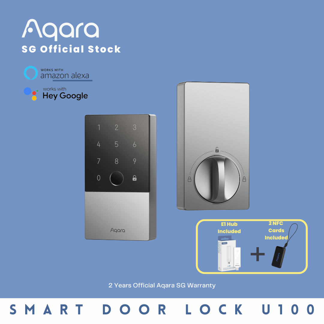 Aqara U100 Smart DoorLock, Compatible with Apple HomeKit, Apple Key, Unlock w/ iPhone, Apple Watch & Siri