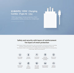 Xiaomi 67W / 120W Hypercharge Combo (Type-A) UK Wall Adapter Plug - Compatible with Type-C Laptops