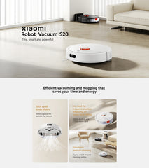 Xiaomi Robot Vacuum S20 | Strong 5000Pa Suction | Smart App Control | Google Home & Alexa Compatible | 360° Range