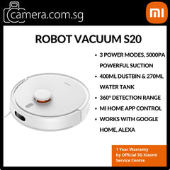 Xiaomi Robot Vacuum S20 | Strong 5000Pa Suction | Smart App Control | Google Home & Alexa Compatible | 360° Range