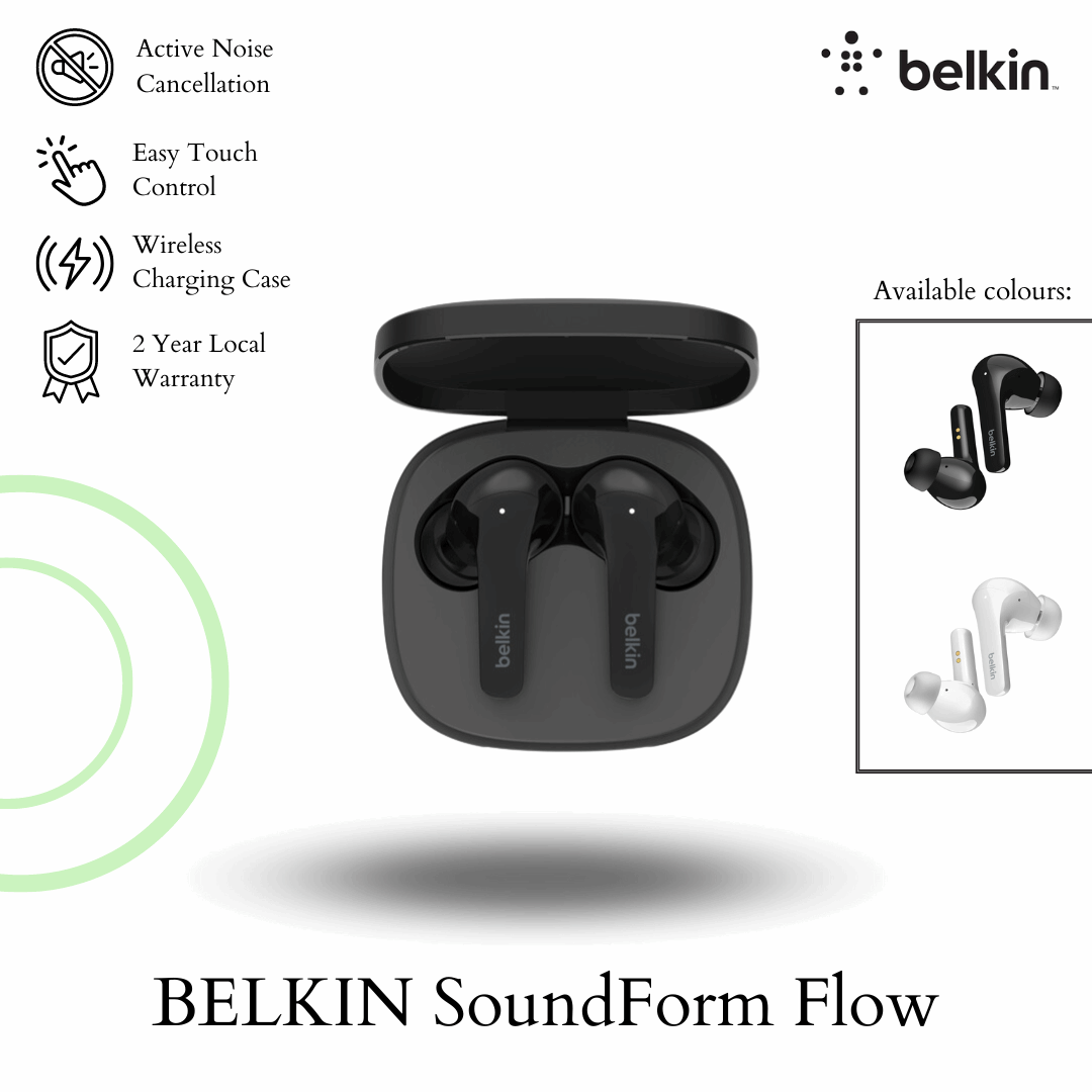 BELKIN SoundForm Flow Noise Cancelling Earbuds