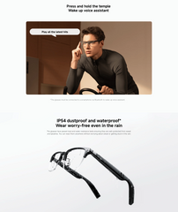 Xiaomi Smart Audio Glasses | Lightweight 40 grams | Up to 24hrs usage | Touch Contol (1 Yr)