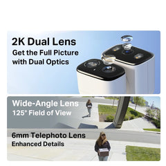 TP-Link Tapo C246D Indoor/Outdoor Dual Lens Pan/Tilt Security Camera | 2K 3MP Dual Lens