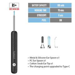 BeBird R1+ Ear Wax Removal Cleaner Otoscope Camera 6 LED Lights 1080P FHD Video