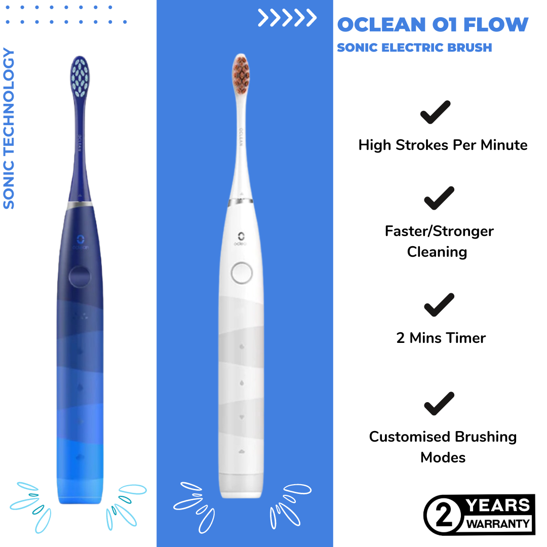 Oclean Flow Sonic Toothbrush 5 Modes 38,000 Sonic Vibration 180 days battery Highest 2 years warranty