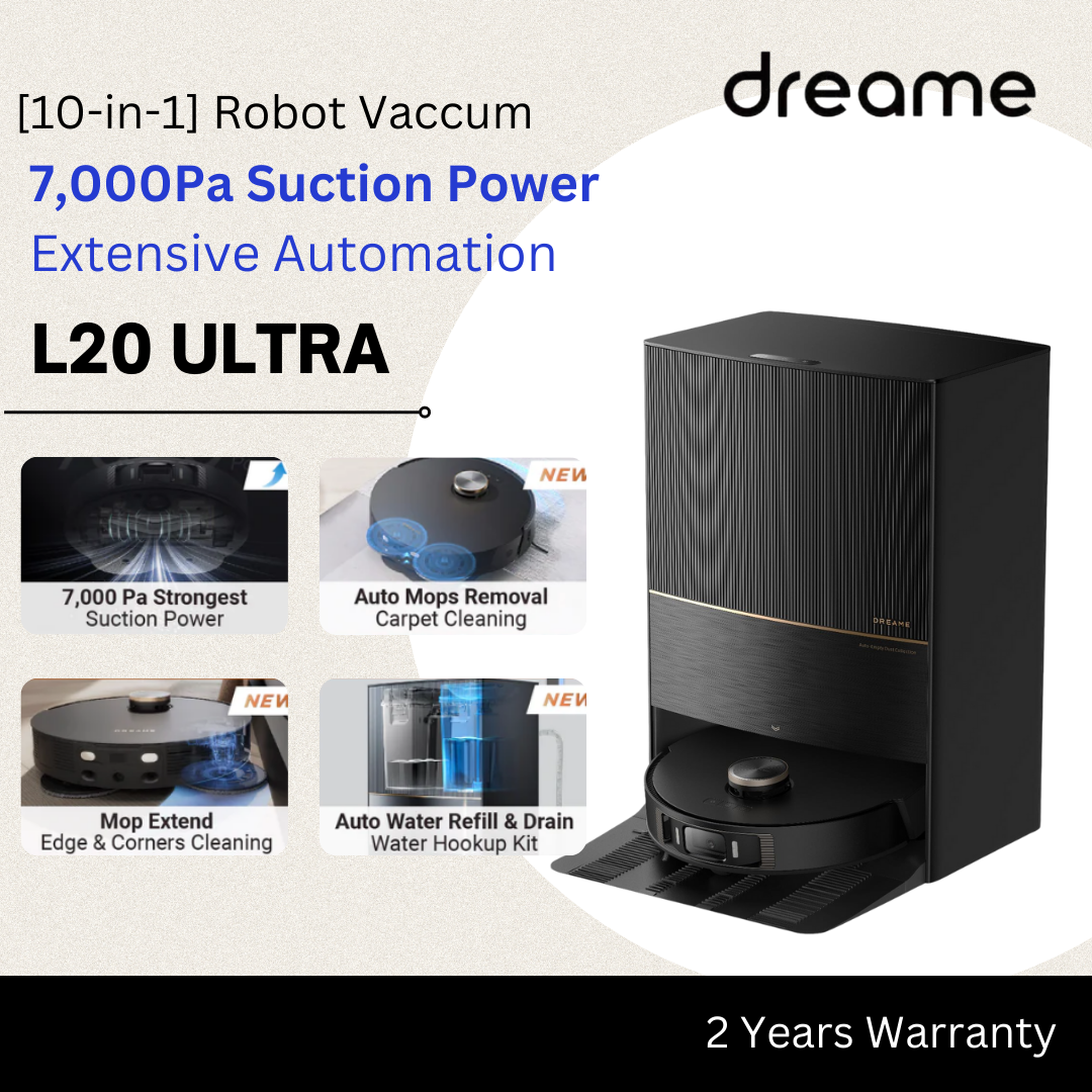 [SG STOCK] Dreame L20 Ultra Robot Vacuum | 7000Pa Suction Power | Auto Mop Extend | Mops Removal [2 Years Warranty]
