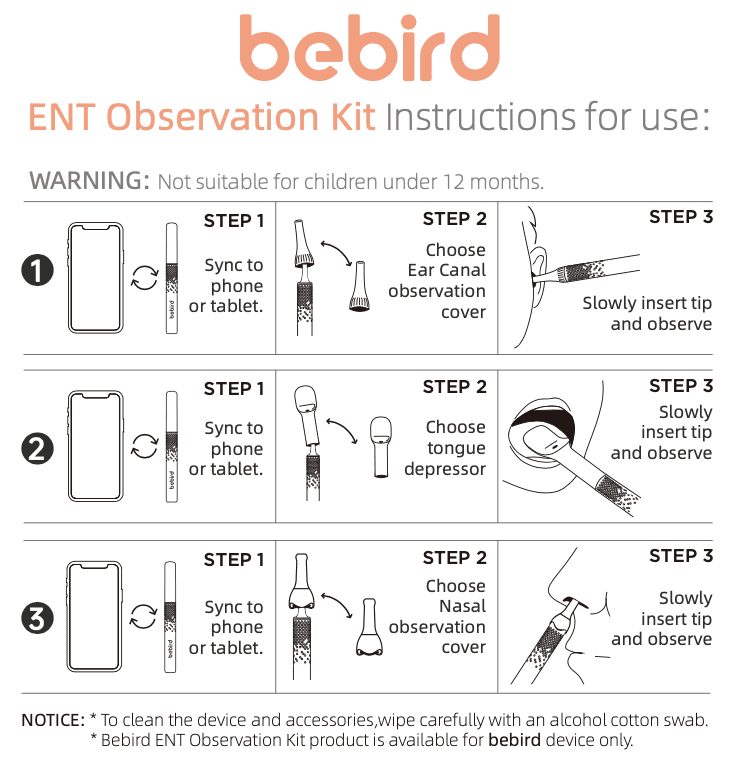 [SG Stock] Bebird Note 5 Pro Accessories | ENT Observation Kit