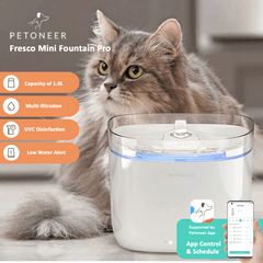 [Official Petoneer SG] Petoneer Fresco Mini Water Fountain Pro for Cats and Dogs UV Disinfection Smart Control with App