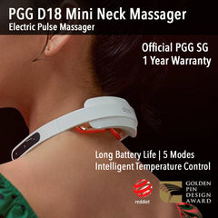 PGG D18 Neck Massager Mini Folding Pocket Portable Electric Pulse (White)