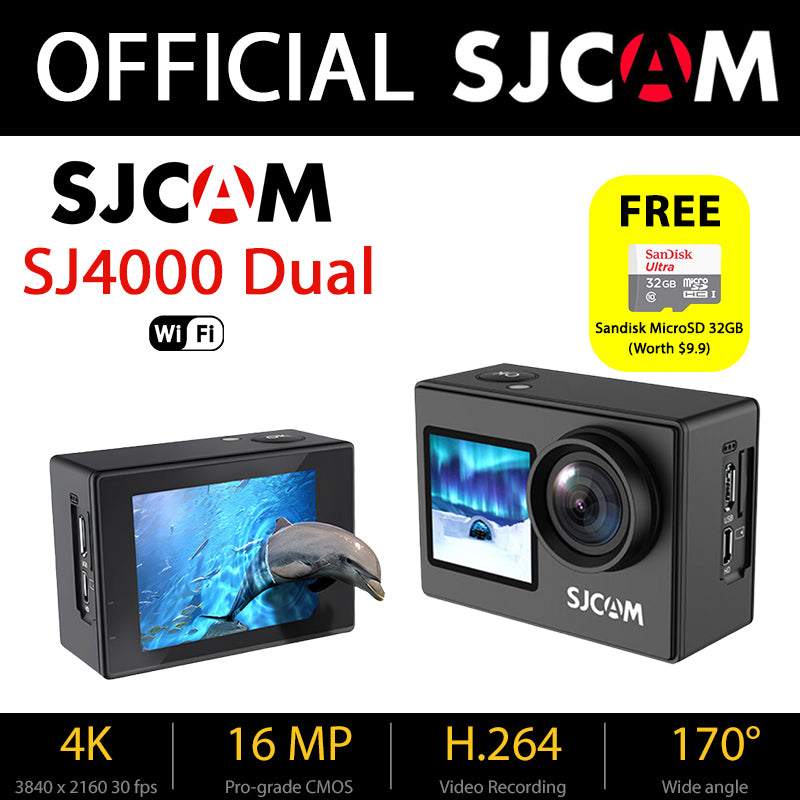 SJCAM SJ4000 DUAL 16MP 4K Full HD WiFi Waterproof Action Camera