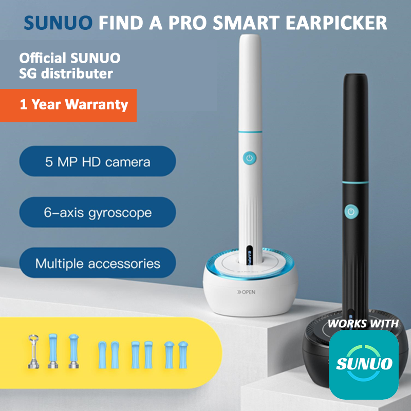 Sunuo Find A Pro Smart Otoscope Ear Cleaning 5MP Visual Ear Spoon High Precision Camera Tool (White)
