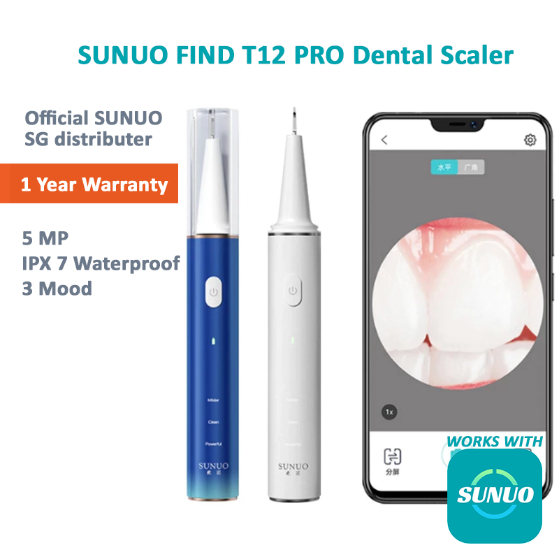 Sunuo T12 Pro Smart Visual Ultrasonic Dental Scaler (White)