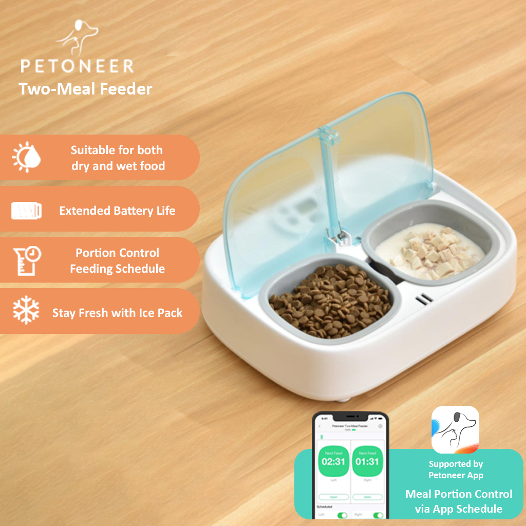 Petoneer Two Meal Feeder (For Both Wet and Dry Food)