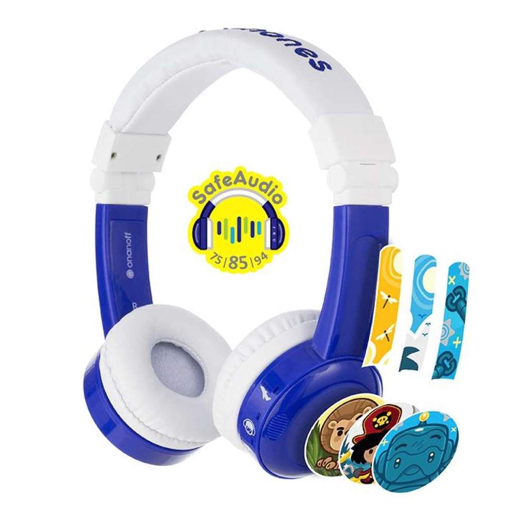 BuddyPhones InFlight | Volume-Limiting Kids Headphones | 3 Volume Settings of 75, 85 and 94 dB | Includes Travel Mode
