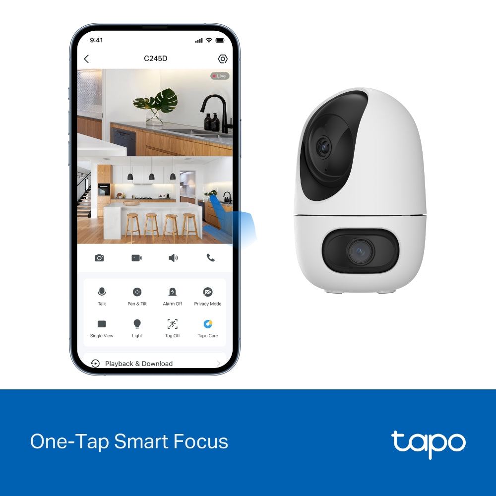 TP-Link Tapo C245D Indoor/Outdoor Dual Lens Pan/Tilt Security Camera | 2K