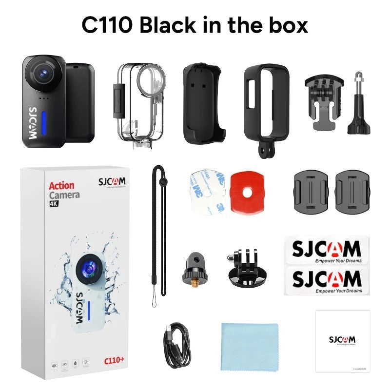 Official SJCAM C110+ Action Camera 4K | Dual Anti Shake | F1.8 Large Aperture