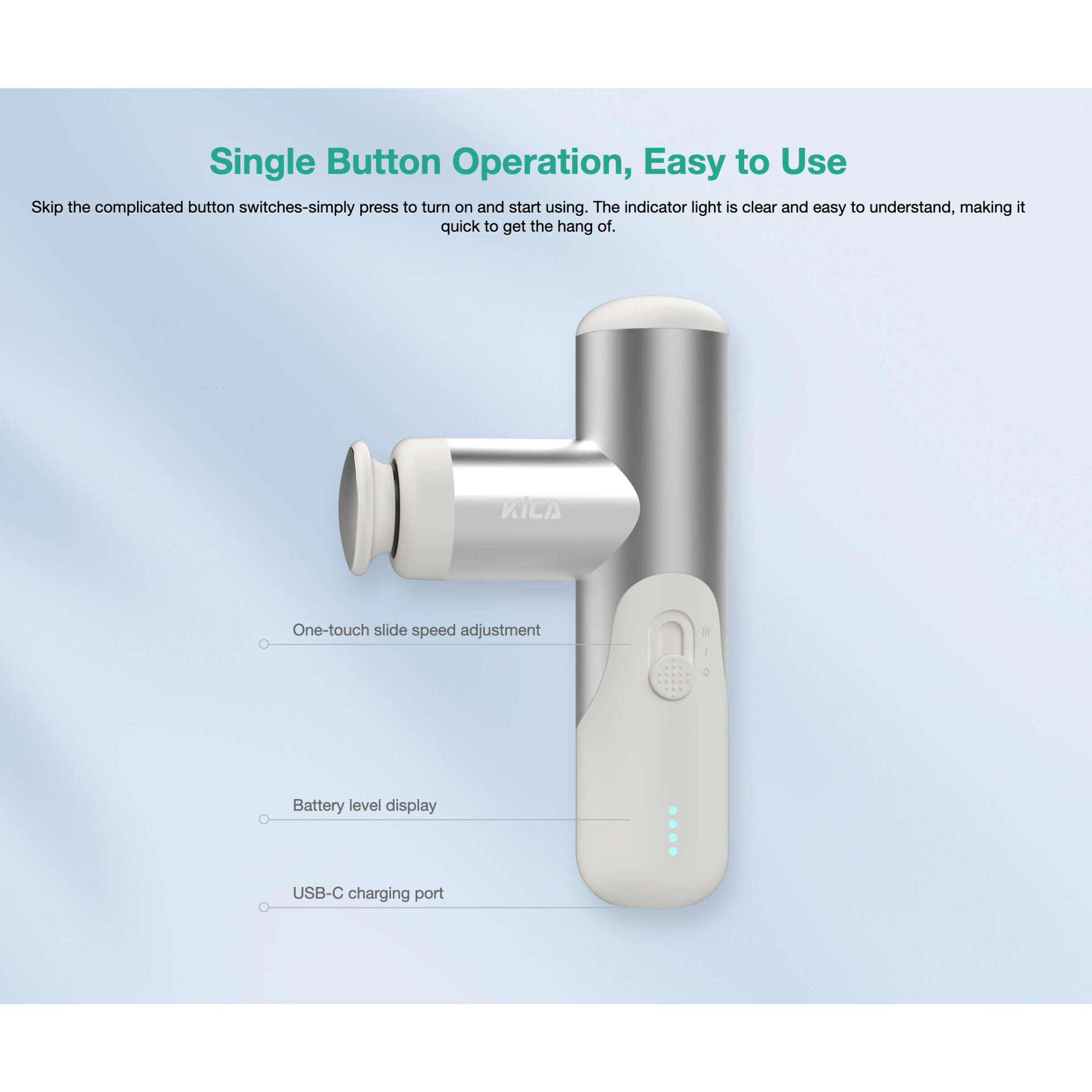 Kica Mini 3 Massage Gun – Portable Massager for Muscle Recovery, Ultimate Relaxation & Compact Design, 1100mAh Battery