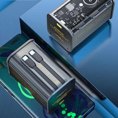Wekome VANGUARD 22.5W Cyberpunk Transparent Super Fast 2-in-1 Built in Cable 10000mah/20000mAh Power Bank (WP-345/WP-347)