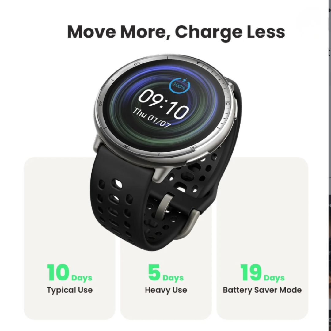 Amazfit Active 2 Fitness Smart Watch | 1.32" (44mm) AMOLED Display | 24/7 Health Monitoring | GPS Map