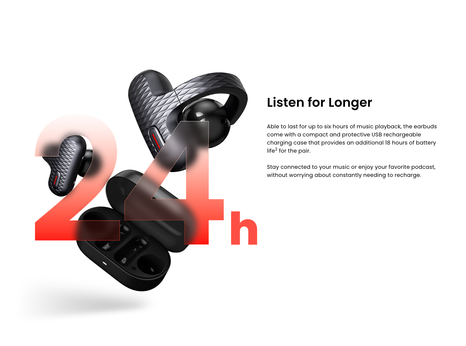 Amazfit Up Open-Ear Earbuds | IPX4 Water-Resistent | Up to 18 Hours