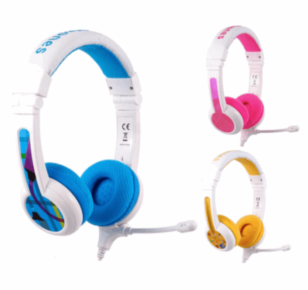 BuddyPhones School+ Volume-limiting SafeAudio 85dB Foldable & Cushioned Headband