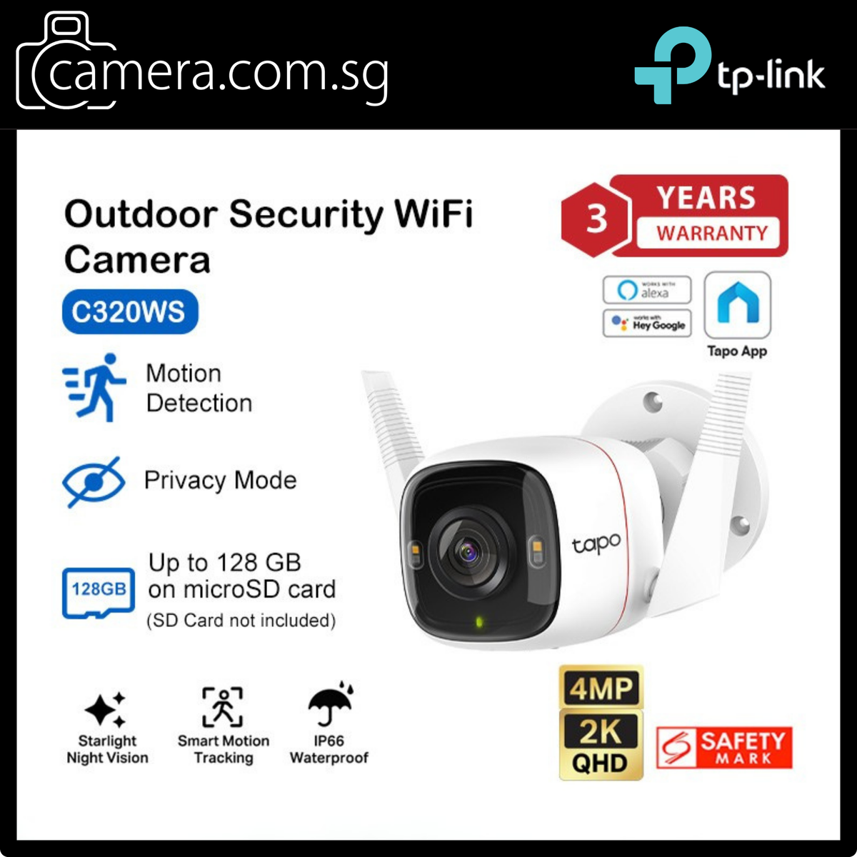TP-Link Tapo Outdoor Security Camera Series | C325WB / C320WS / C310 | Full HD, Night Vision, IP66 Weatherproof