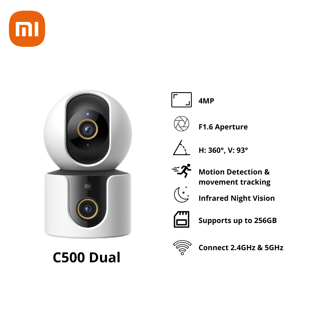 [Local SG] Xiaomi Smart Home C200/C300/C400/C500 Pro / C700 / C300 Dual / C500 DualIP Surveillance Camera 1440P Resolution CCTV Security WiFi Singapore Server